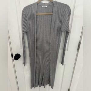 Vila Milano Light Gray Ribbed Cardigan